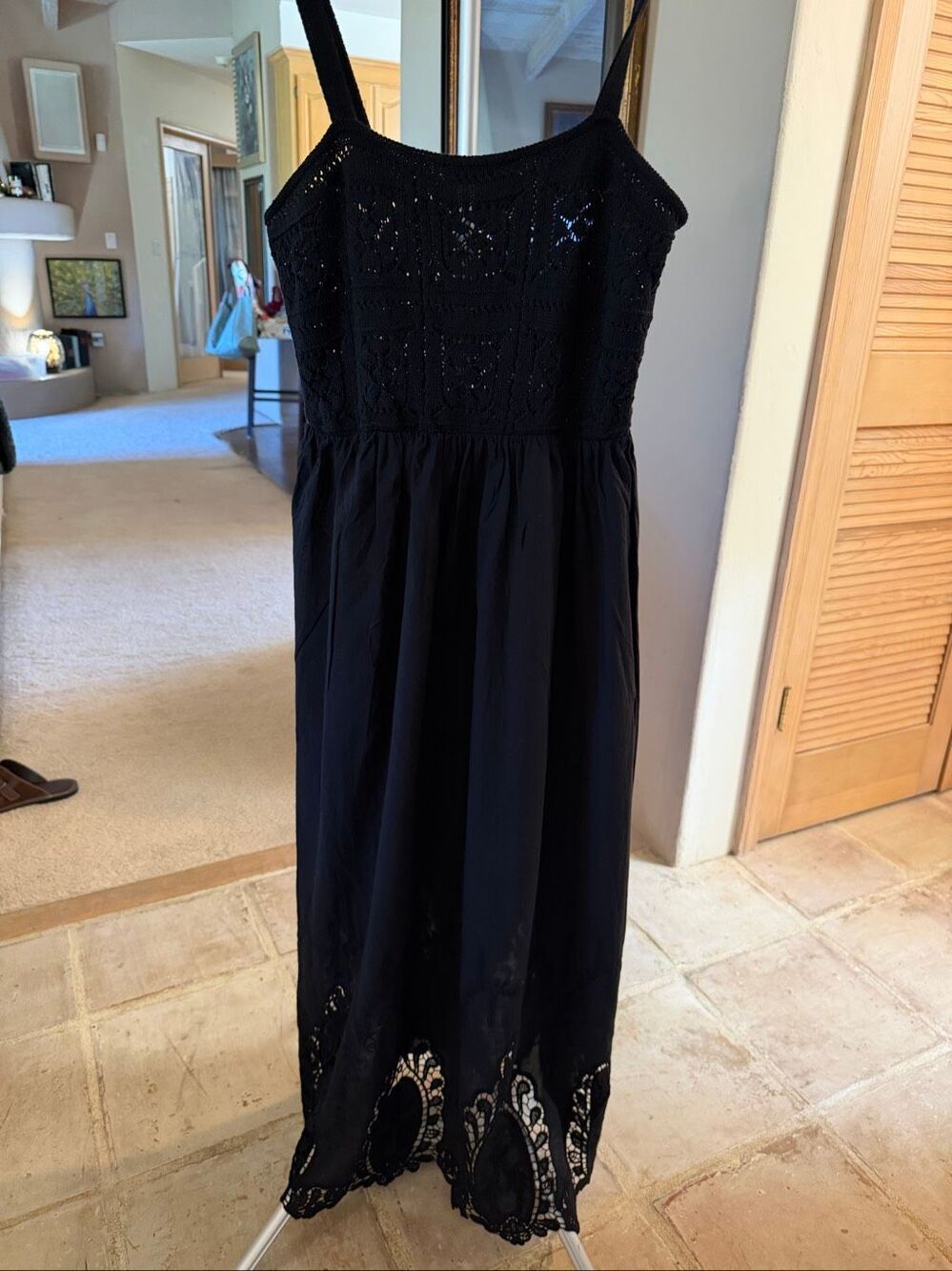 NWOT Zara black, crochet, lace maxi dress - Picture 7 of 7